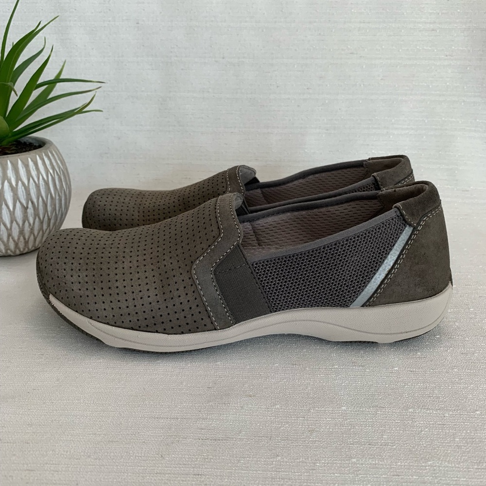 DANSKO Halle Gray Perforated Suede Slip On Comfort Sneaker Woman’s EU38 US7.5-8